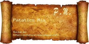 Patatics Mia névjegykártya